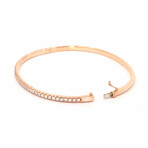 18K Rose Gold Diamond Bangle Bracelet // 6.75" // New