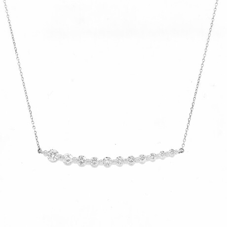 18K White Gold Diamond Necklace // 17.5" // New