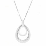 18K White Gold Diamond Necklace // 16" // New