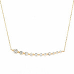 18K Yellow Gold Diamond Necklace // 17.5" // New