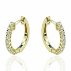 18K Yellow Gold Diamond Earrings // 2.9g // New