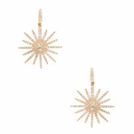 18K Yellow Gold Diamond Earrings I // New