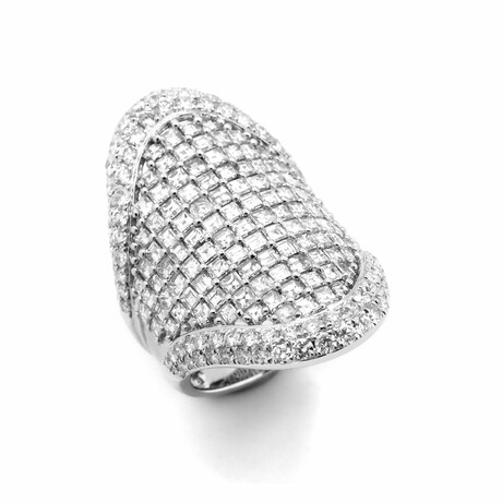 18K White Gold Diamond Ring II // Ring Size: 6 // New