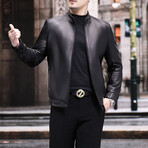 Racer Leather Jacket // Black (4XL)