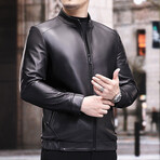 Racer Leather Jacket // Black (3XL)