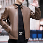 Rhodri Leather Jacket // Light Brown (4XL)