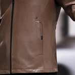 Rhodri Leather Jacket // Light Brown (XL)