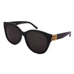 Balenciaga// Women's BB0103SA 001 Non-Polarized Sunglasses// Black + Gold + Gray