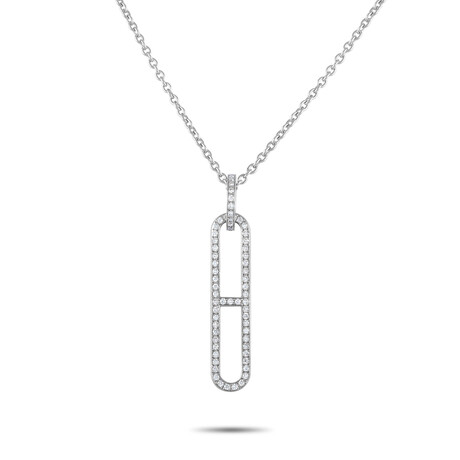 Hermes // Chane d'Ancre 18K White Gold Diamond Necklace // 16" // Estate