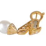 Van Cleef & Arpels // 18K Yellow Gold Diamond + Pearl Earrings // Estate