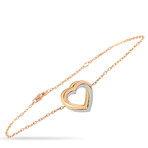 Cartier // Trinity 18K White Gold + 18k Rose Gold + 18k Yellow Gold Heart Bracelet // 7.25" // Estate