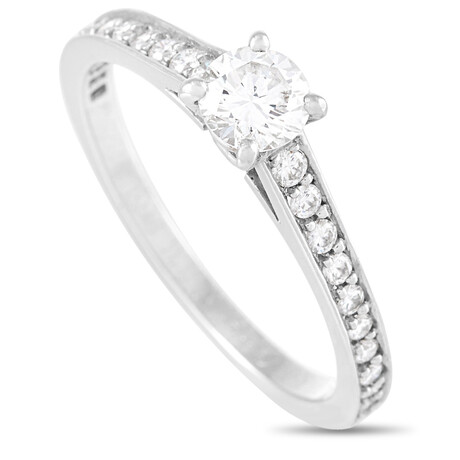 Cartier // Platinum + Diamond Solitaire Engagement Ring // Ring Size: 6 // Estate