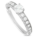 Bulgari // 18K White Gold Diamond Engagement Ring // Ring Size: 6.75 // Estate
