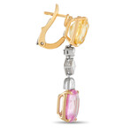 Bulgari // 18K Yellow Gold Diamond + Multi-Colored Sapphire Earrings // Estate