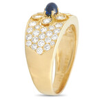 Van Cleef & Arpels // 18K Yellow Gold Diamond + Sapphire Ring // Ring Size: 7.5 // Estate