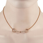 Hermes // Filet d'Or 18K Rose Gold Diamond Pendant Necklace // 14" // Estate