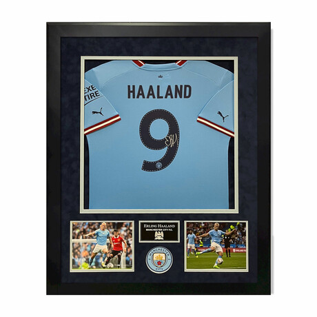Erling Haaland // Manchester City // Autographed Jersey + Framed