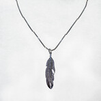 Dell Arte // Sterling Silver Holy Feather Pendant + Chain // Silver