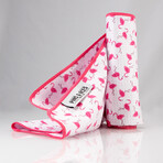 Pins & Aces Flamingo Towel // White + Pink