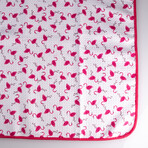Pins & Aces Flamingo Towel // White + Pink