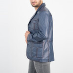 Finn Genuine Leather Jacket // Blue (XL)
