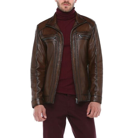 Jay Genuine Leather Jacket // Camel (XS)