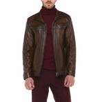 Jay Genuine Leather Jacket // Camel (4XL)