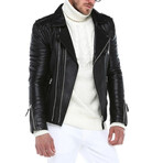 Sky Genuine Leather Jacket // Black (4XL)