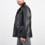 Aaron Genuine Leather Jacket // Black (XS)