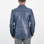 Finn Genuine Leather Jacket // Blue (3XL)