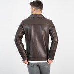 Burke Genuine Leather Jacket // Brown (XL)