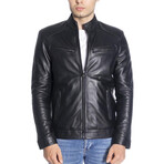 Fox Genuine Leather Jacket // Black (2XL)