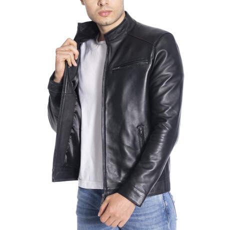 Fox Genuine Leather Jacket // Black (XS)