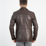 Aaron Genuine Leather Jacket // Brown (4XL)
