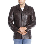 Clay Genuine Leather Jacket // Brown (XL)