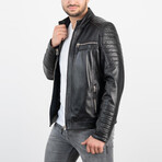 Ryder Genuine Leather Jacket // Black (4XL)