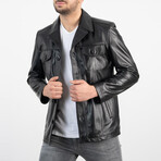 Travis Genuine Leather Jacket // Black (3XL)