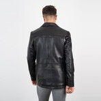 Aaron Genuine Leather Jacket // Black (3XL)