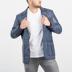 Finn Genuine Leather Jacket // Blue (XS)