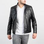 Evan Genuine Leather Jacket // Black (4XL)