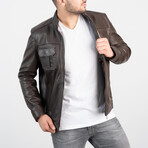 Evan Genuine Leather Jacket // Brown (4XL)
