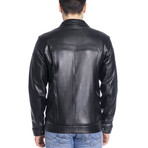 Jay Genuine Leather Jacket // Black (4XL)