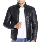 Ellis Genuine Leather Jacket // Black (4XL)