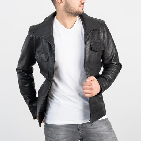 Burke Genuine Leather Jacket // Black (XS)