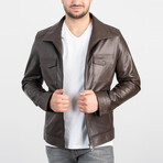 Burke Genuine Leather Jacket // Brown (4XL)