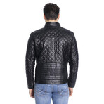 Ellis Genuine Leather Jacket // Black (4XL)