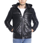 Fern Genuine Leather Jacket // Black (L)