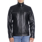 Jay Genuine Leather Jacket // Black (4XL)