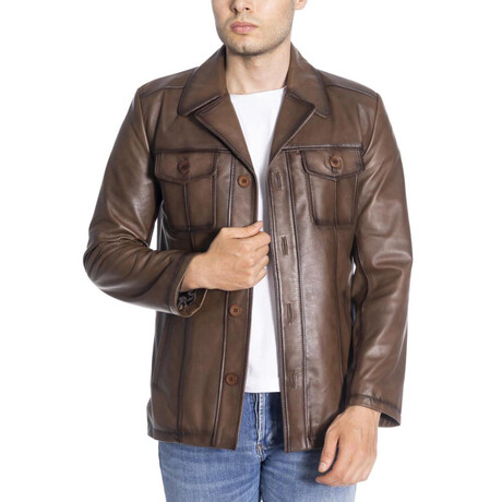 Clay Genuine Leather Jacket // Camel (XS)