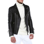 Sky Genuine Leather Jacket // Black (XL)